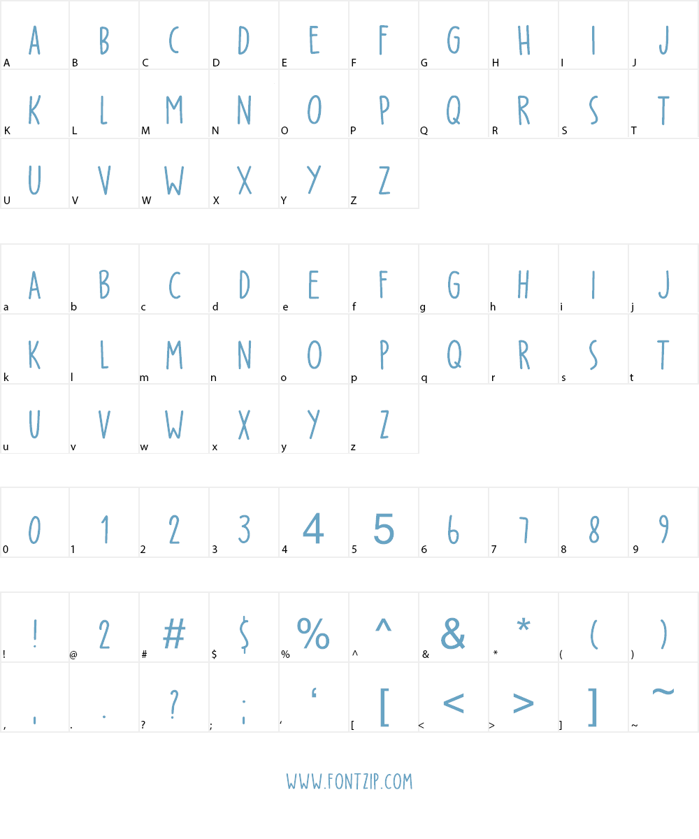 Party Pocket DEMO Font Character